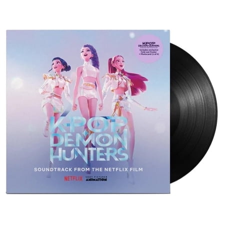 KPop Demon Hunters Vinyl - Original Movie Soundtrack Vinyl Record Album - Includes Fold-out Poster and Random 1 of 4 Photo Card - KPop