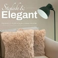 thumbnail image 3 of Cheer Collection Shaggy Long Hair Throw Pillows - Super Soft and Plush Faux Fur Accent Pillows - 20 x 20 inches - Set of 2, 3 of 8