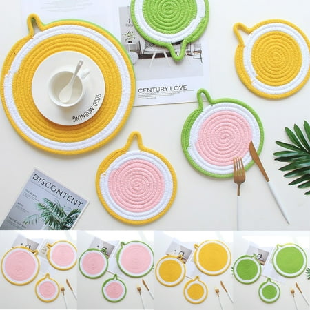 

Beechoice Cotton Rope Drink Coasters Cup Mat - Tabletop Protection for any Table Type Wood Granite Glass Soapstone Sandstone Marble Stone Tables - Perfect Soft Coaster