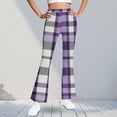 thumbnail image 2 of Frostluinai Yoga Flare Pants for Girl Fleece Lined Plaid Bell Bottoms High Waist Warm Gym Bootcut Pants Warm Winter Leggings 5-16Y, 2 of 7