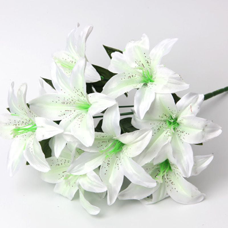 Yaoping 10 Heads Artificial Perfume Lily Bouquet Latex Lilies Flower ...