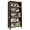 Wood & Black Color, variant on Panapinka 71" Bookcase w/Adjustable Shelves & 31.5 in Whidth, 5 Tier Tall Bookshelf with Wooden Legs, Rustic Vintage Bookcase for Living Room Office Library