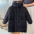 thumbnail image 4 of Parkas de manga larga para otoño e invierno para niños, de color liso, con capucha, de manga larga, gruesas y cálidas, bonitas y casuales, para niños y niñas, parte superior de poliéster., 4 of 8