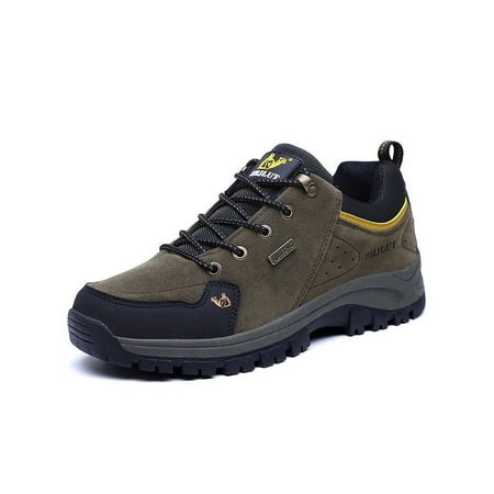 

Lacyhop Mens Outdoor Lightweight Casual Shoe Nonslip Lace Up Sneakers Round Toe Athletic Shoes Cotton Dark Green 8.5