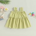 thumbnail image 2 of Bébé Fille Robe d'Été de Couleur Unie Sans Manches A-Ligne Robes, 2 of 8