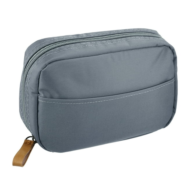 Unique Bargains Handhold Cosmetic Bag Portable Makeup Bag Makeup Pouch Large Capacity Cosmetic Pouch Storage Deep Gray