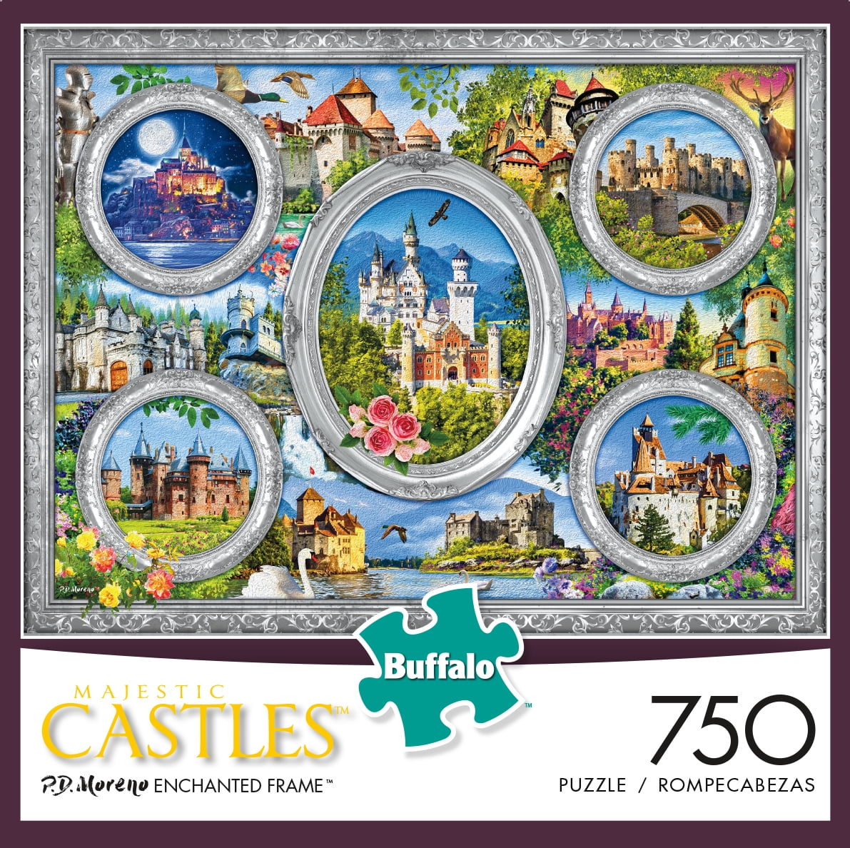 Buffalo Games 750 Piece Jigsaw Puzzle Majestic Castles Enchanted Frame 07010 for sale online