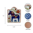 thumbnail image 3 of Scandinavian Gift Outlet Blue Dala Horse Ceramic Cheeseboard| 6.5x7.5" Kitchen Trivet, 3 of 4