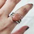 thumbnail image 5 of Natural Sunstone Ring, Fire Sunstone Gemstone Ring, Birthstone, 3 Twisted Bohemian Band, 925 Sterling Silver, Womens Ring, Christmas, Thanksgiving, Handmade, Statement Jewelry, Natural Gemstone Ring, 5 of 7