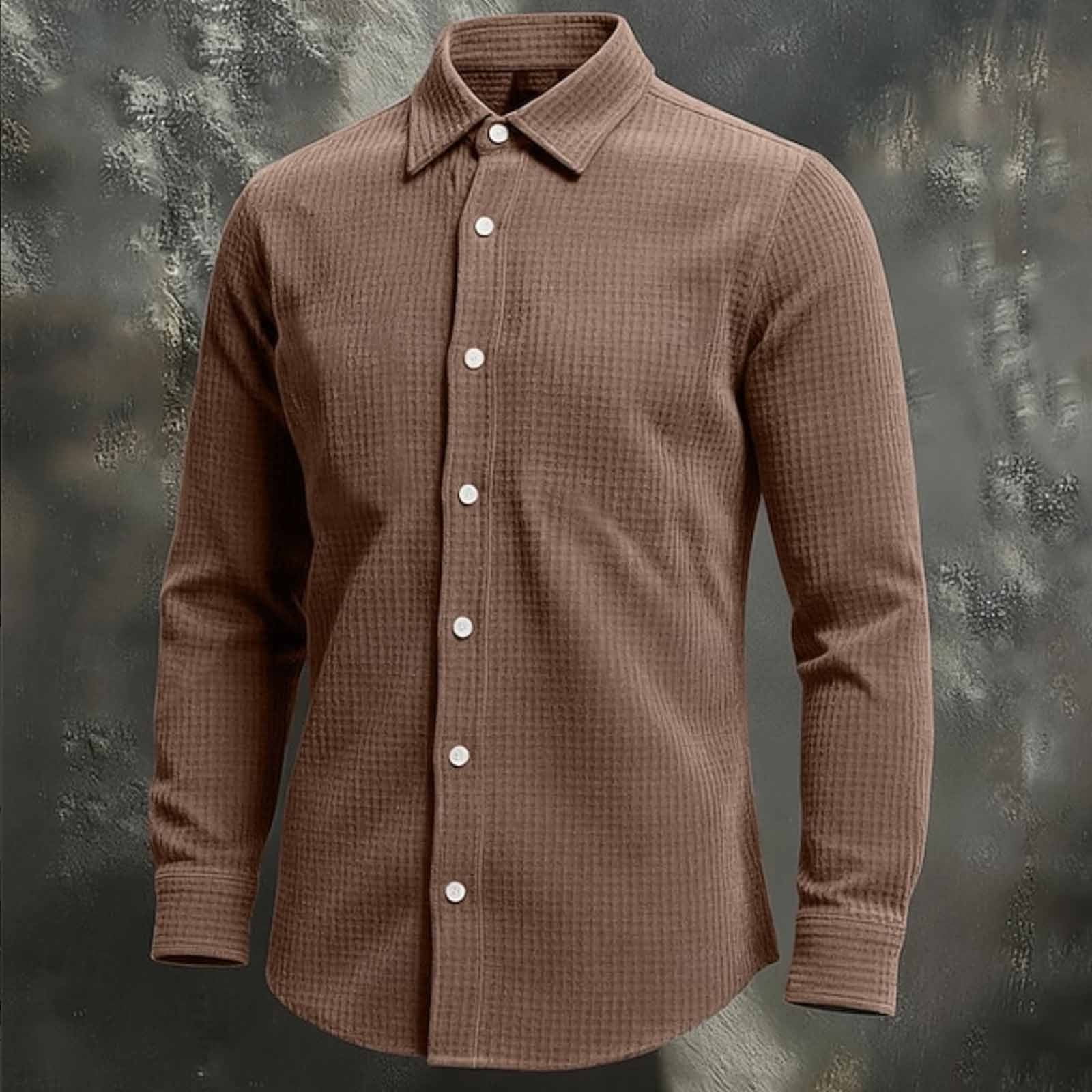 Long Sleeve Shirts for Men, Mens Long Sleeve Button Down Shirts Wrinkle Free Stretch Untucked Dress Shirts Business Casual Shirt