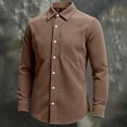 thumbnail image 2 of Men's Big & Tall Waffle-Knit Shirt Button Down Long Sleeve Dressy Shirt Casual Formal Blouse,XXXL,Brown, 2 of 6