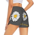 thumbnail image 2 of Uemuo Keep Life Simple Daisy Flower Pattern Women's Athletic Shorts High Waisted Running Shorts with Liner Pockets Gym Elastic Workout Shorts-Large, 2 of 9