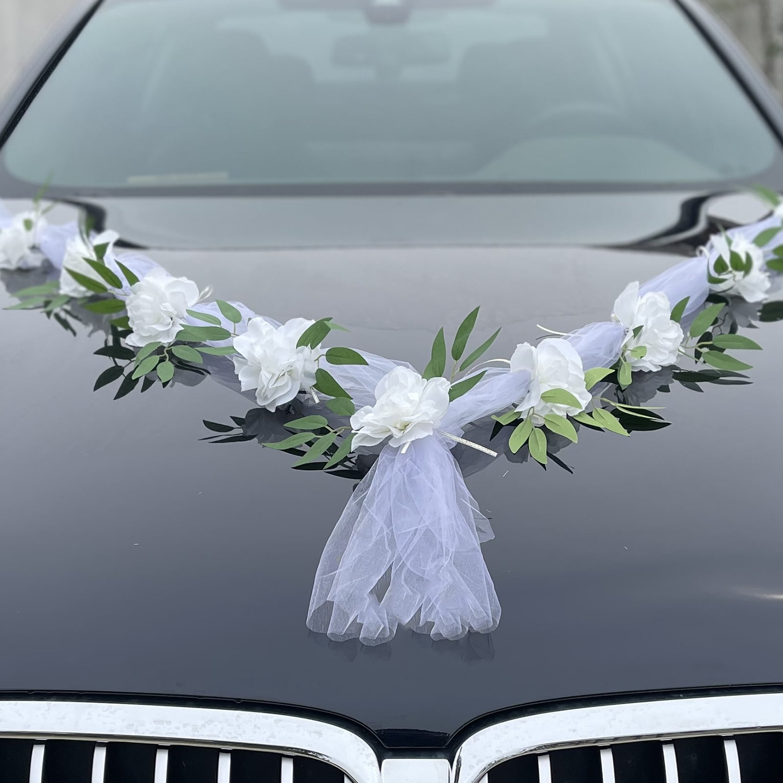 Details about   Car Bonnet Wedding Decoration Heart Shape Roses Ribbon Dartford quick delivery 