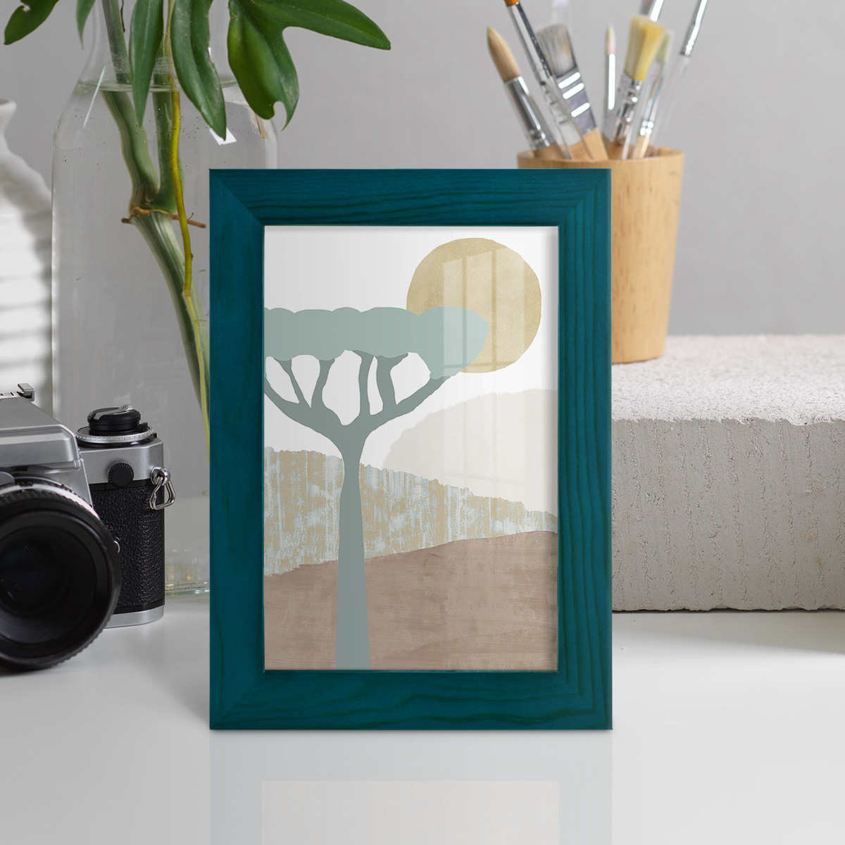 Ennerdale II - Framed Print w/glass - Ocean Blue