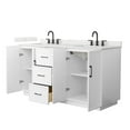thumbnail image 2 of Elan TK 66" White Double Vanity & Giotto Quartz Top (3-Hole) & Black Trim, 2 of 5