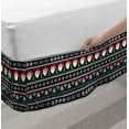 thumbnail image 2 of Christmas Bed Skirt, Nordic Norwegian Traditional Retro Patterns Hearts Snowflakes Santa Trees Print, Elastic Bedskirt Dust Ruffle Wrap Around for Bedding Decor, 4 Sizes, Multicolor, by Ambesonne, 2 of 2