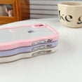 thumbnail image 3 of for iPhone XR Case, Curly Wave Frame Cute Phone Case Clear Wavy Aesthetic Phone Case for Women Girls Slim Soft TPU Shockproof Protective Bumper Case, White, 3 of 8