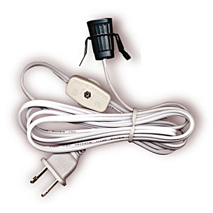 National Artcraft Replacement Lamp Cord Has Clipin Candelabra Socket, Rotary Switch And Molded