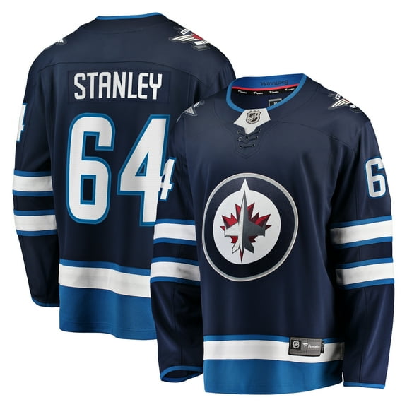 Men's Fanatics Logan Stanley Navy Winnipeg Jets Home Premier Breakaway Player Jersey