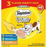 Temptations Lickable Spoons Adult Wet Cat Treat, 10 grams, Variety Pack of 48