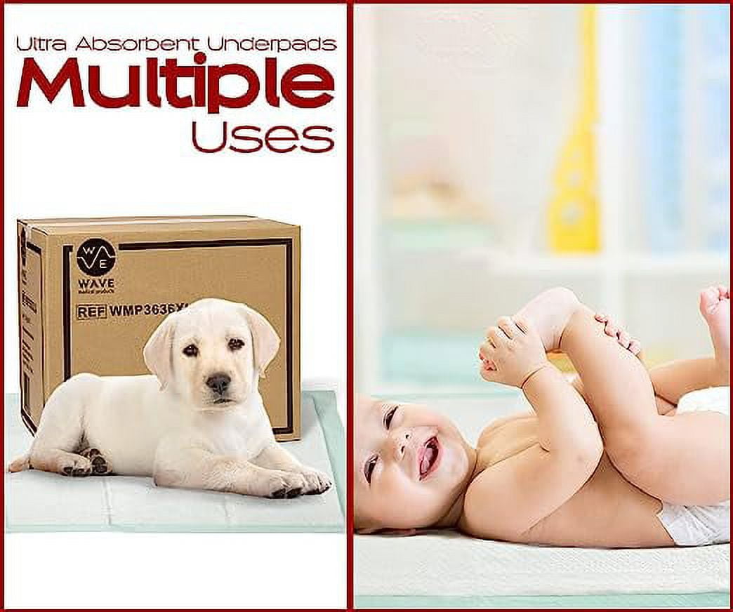 Ultra Absorbent Disposable Underpads - 50 Waterproof Large 36" x 36" Bed Pads Incontinence - Leakproof Fast Drying, Baby, Puppy & Adults Bed Pads, Dog Pee Pads