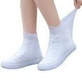 thumbnail image 1 of Fundas para zapatos de lluvia, impermeables, a prueba de polvo, reutilizables, cubiertas para zapatos de silicona gruesas para mujeres, hombres, blancas, hasta la mitad de la pantorrilla, tallas, 1 of 10