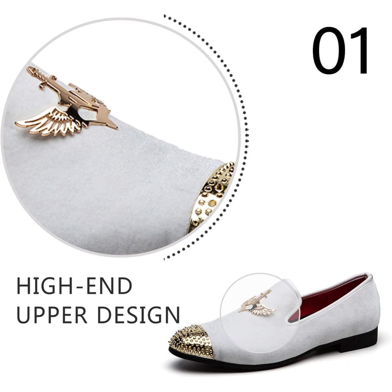 JITAI Mens Dress Tuxedo Shoes for Men Slip-on Loafers White  display picture 2