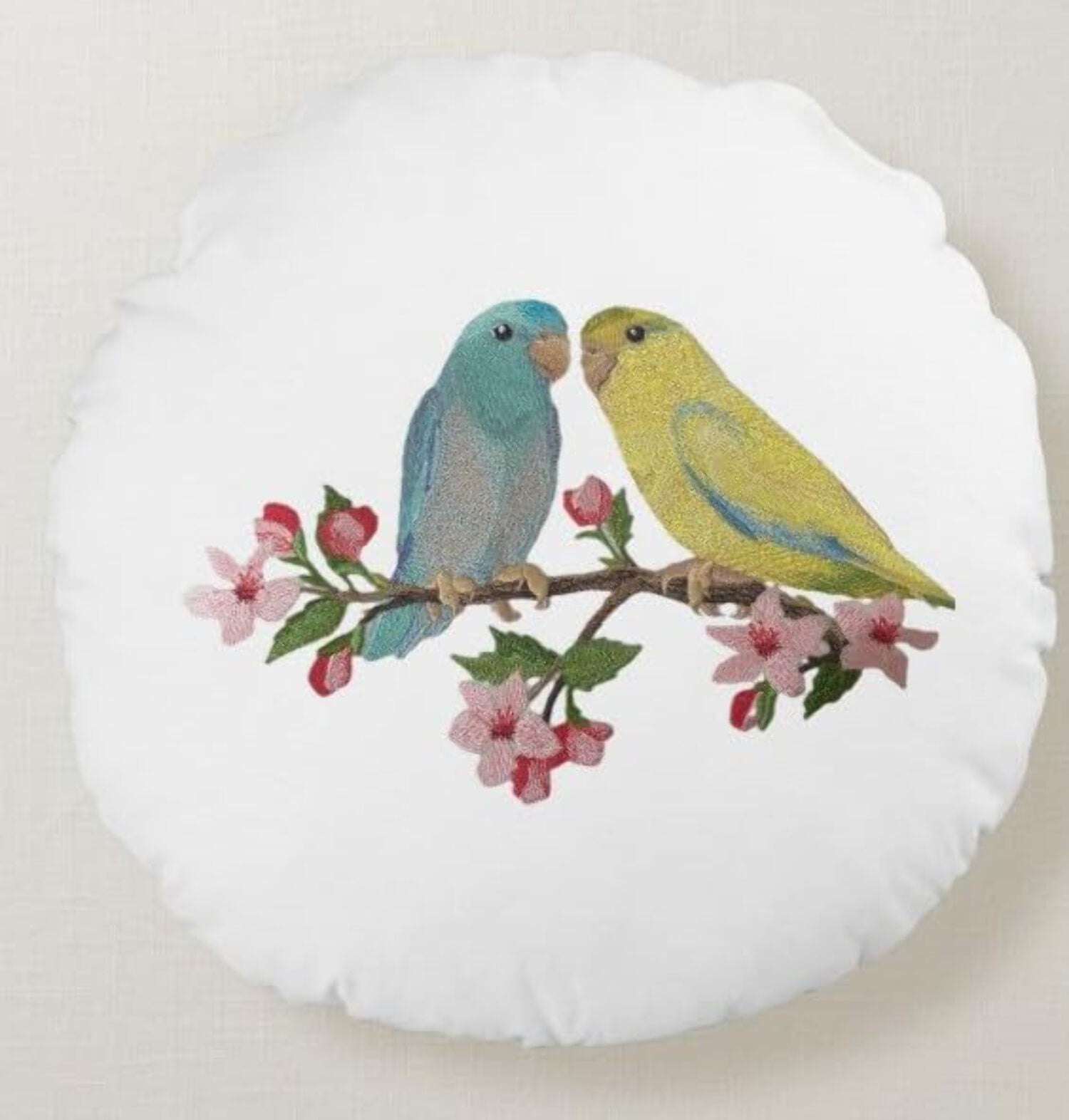 Custom Birds Parrotlet on Cherry Blossom Branch Beyond Vision (10.33" x 6.89")