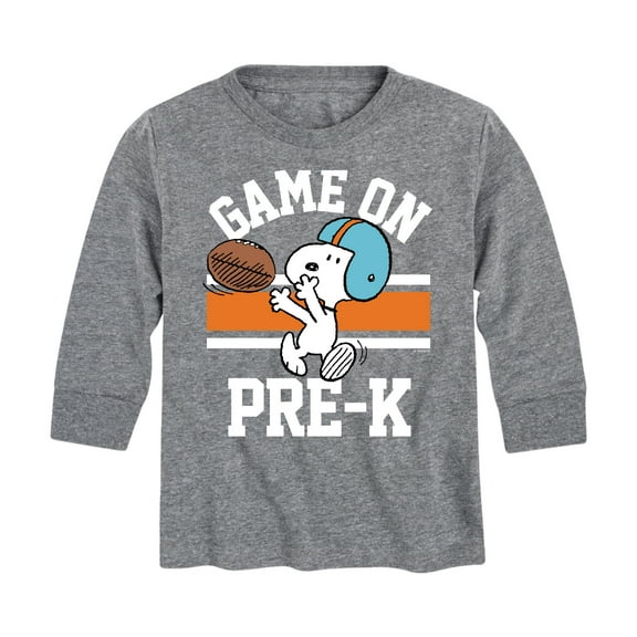 Peanuts - Game On Pre-K - Toddler And Youth Long Sleeve Graphic T-Shirt