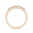 thumbnail image 2 of Angara Natural 0.09 Ct. Aquamarine with Diamond Non Eternity Ring in 14K Rose Gold for Women (Ring Size: 3.5), 2 of 9