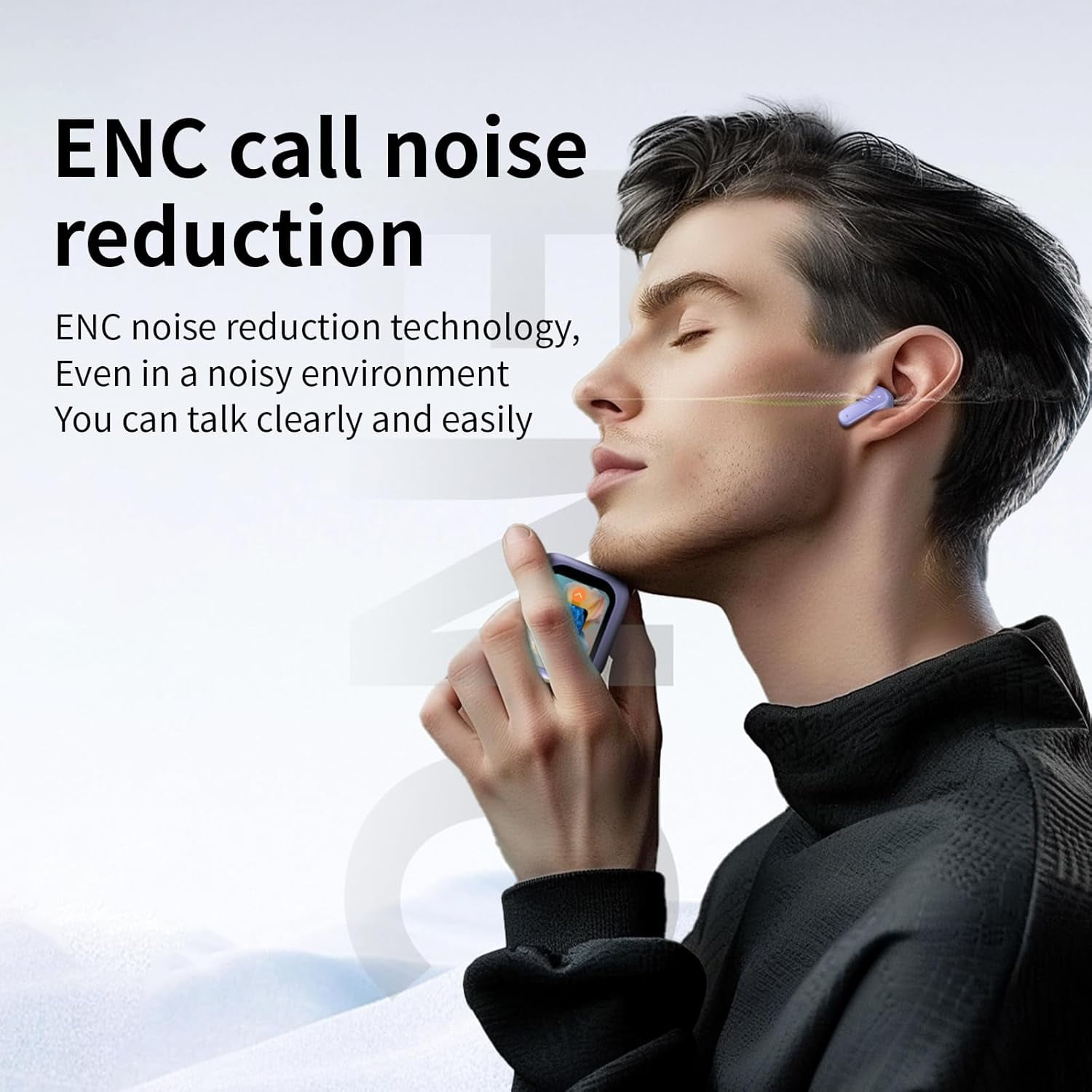 XIHAMA Touch screen earbuds Wireless Earbuds - Active Noise Cancelling Earbuds ANC with Smart Touch Screen - Ear Earbuds with Wireless Charging Case LED Display Deep Bass Earphones Headset with Built