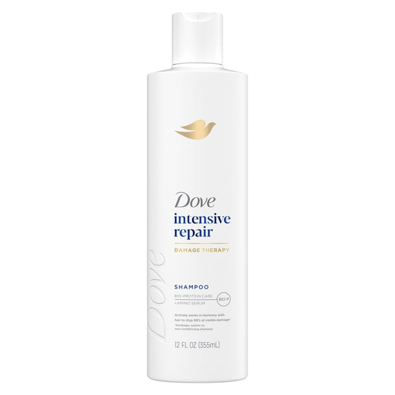 Dove Shampoo for Damaged Hair Intensive Repair with Bio-Protein Care Technology and Amino Serum, 12 Fl Oz