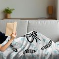 thumbnail image 3 of Adventure Soft Flannel Fleece Throw Blanket, Words About Being Free Little Feather Circle Inspirational, Cozy Plush for Indoor and Outdoor Use, 70" x 90", Baby Blue Black, by Ambesonne, 3 of 5