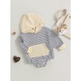 thumbnail image 3 of Bagilaanoe Newborn Baby Girl Boy Oversized Romper Sweatshirt Long Sleeve Bodysuit Stripe Print Pullover 3M 6M 9M 12M 18M 24M Infant Casual Tee Tops, 3 of 8