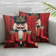 thumbnail image 3 of Shiartex Short Plush Nutcracker Pillow Covers Soldier with Red Jacket Throw Pillows White, 3 of 5