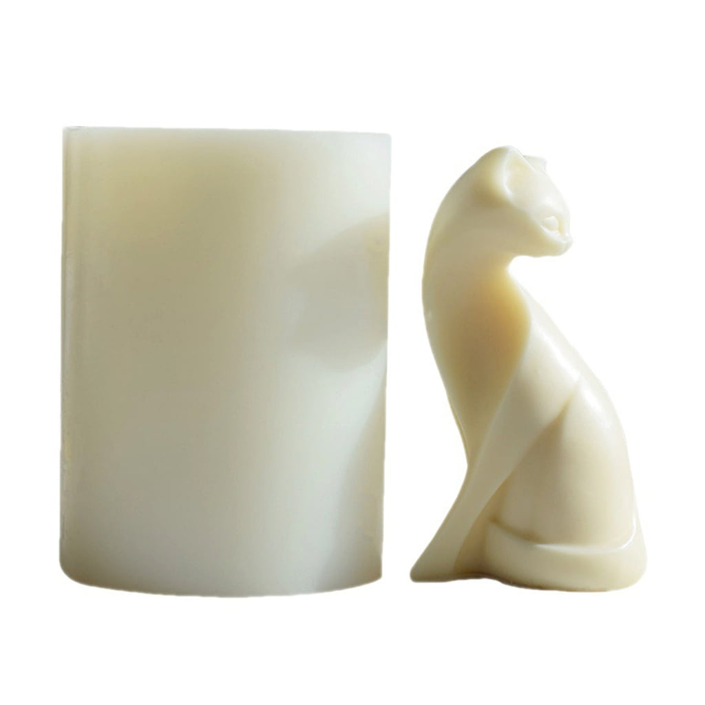 3D Abstract Cats Shape Candle Silicone Mold for DIY Handmade Candle Ornaments Mould Handicrafts Making Tool