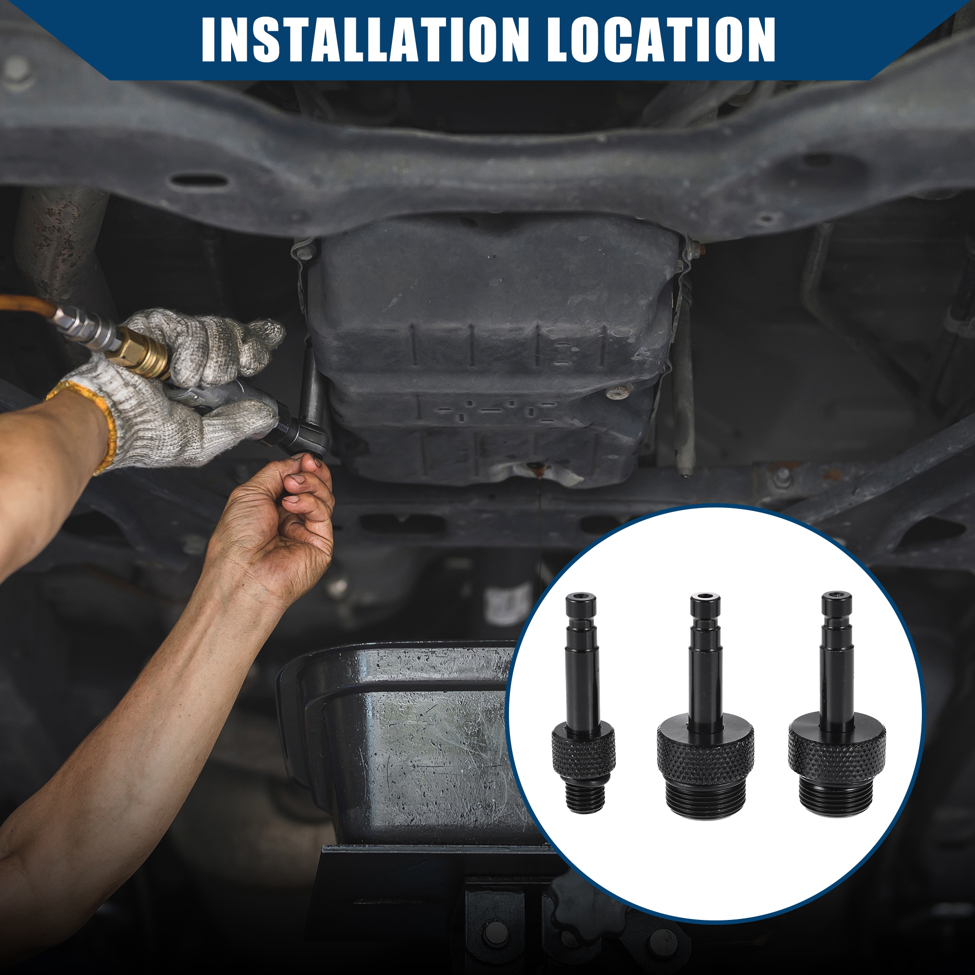 Unique Bargains Transmission Fluid Oil Filling Filler Adapter Kit for Audi 01J Black