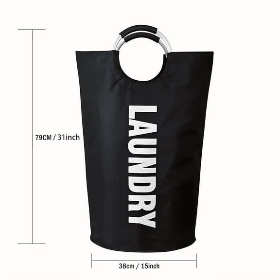 HKquanlin Fabric Laundry Basket, Black, 31.10×14.96in, Extra Large Collapsible Laundry Hamper