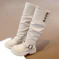thumbnail image 5 of YMUQEIGH Girls Knee High Boots Fashion Lug Sole Side Zipper Tall Riding Boots for Toddler Little Kid Big Kid, 5 of 7