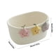 thumbnail image 3 of Cesta de almacenamiento de lona con diseño de flor feliz - Caja plegable de tela para colada, juguetes y organización, 7,87x5,90x3,54 pulgadas, blanco o gris, 3 of 6