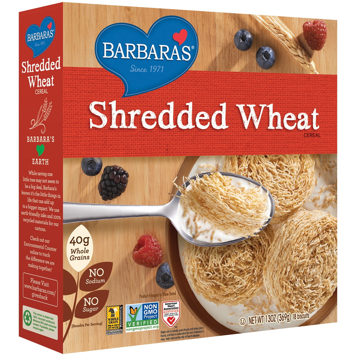 Barbara's Bakery Cereal Shredded Wheat 18 Biscuits
