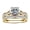 Gold, variant on Princess Cut Engagement Ring for Women Men Sparkling CZ Inlay Classic Minimalist Proposal Wedding Bridal Set Silver Plated Size 5