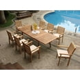 thumbnail image 4 of Teak Dining Set:8 Seater 9 Pc - 94" Rectangle Table and 8 Hari Stacking Arm Chairs Outdoor Patio Grade-A Teak Wood WholesaleTeak #WMDSHR7, 4 of 4