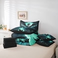 thumbnail image 6 of Homewish Magic Dragon 7pcs Queen Bedding,Moon Print Bedding Comforter Set Queen,Green,Black Reversible, 6 of 8