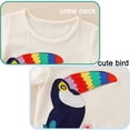 thumbnail image 5 of ENFLASH Girls Cotton Short Sleeve Casual Cartoon Appliques Bird Jersey Dresses Kids Summer Ruffles Dresses, 5 of 7