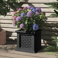 thumbnail image 5 of Pure Garden Outdoor Rattan Style Planter Box - 14.65-Inch Plant Pot, Black, 5 of 6