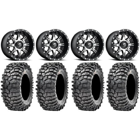 Fuel Nutz Black 14 Wheels 32 Roxxzilla Tires Yamaha Viking Wolverine YXZ1000R
