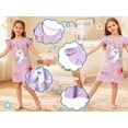thumbnail image 6 of Girls Nightgowns 2-Pack Flutter Sleeve Pajama Dress Princess Unicorn Sleepwear for Toddler to Big Kids, 6 of 7