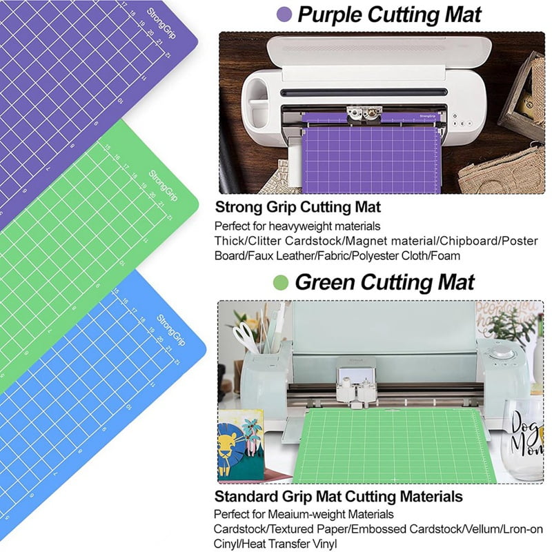 6PCS Mats for Explore Air 2/Air/One/Maker 3/Maker - Variety Pack Cutting Mats with Blades, 3PCS 8.5x12In, 3PCS 12x12In