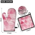 thumbnail image 6 of Red Pink Modern Art Geometric Kitchen Oven Mitt and Pot Holder Sets 4 Pcs for Baking, Cooking and Grilling, Heat Resistant Up To 392 °F, 6 of 7